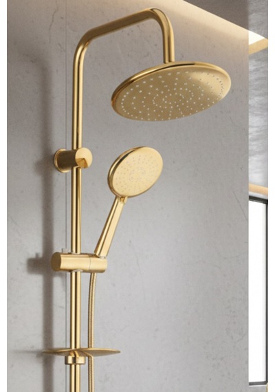 Glayor Tepe Duş Yuvarlak, Robot Tepe Duş Seti, Duş Başlığı Takımı 42935 Gold Krom