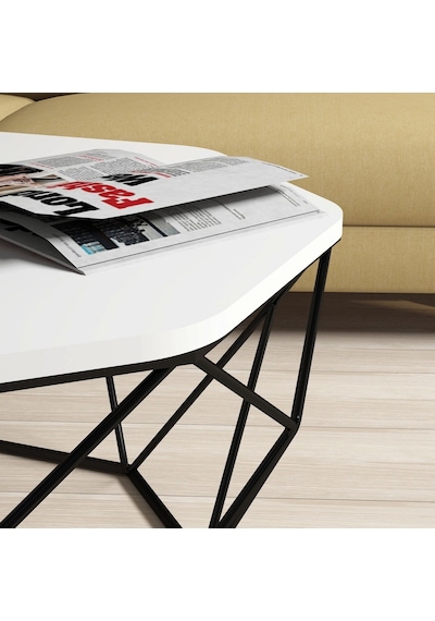 Variant Diamond Metal Orta Sehpa - Beyaz