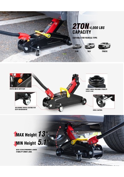 2 Ton Arabalı Kriko - Araba - Tekne - Kamyon - Makine Yük Kaldır