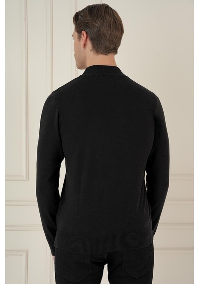 Efor Tr 876 Slim Fit Siyah Klasik Triko Siyah