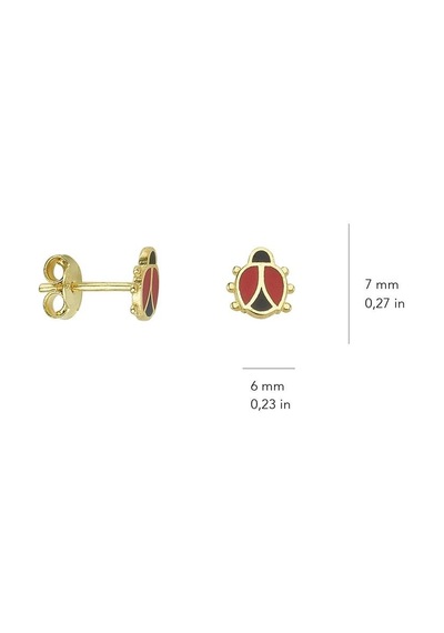 Goldkupe 14 Ayar Altın Uğur Böceği Çocuk Küpe 0,92 Gr-909