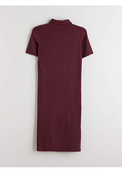 Lcwaıkıkı Classic Bordo Polo Yaka A Kesim Modal Karışımlı Elbise