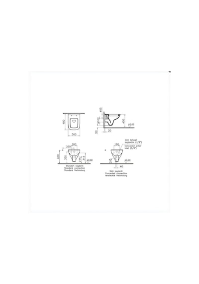 S20 Asma Klozet 5505l003-0868, VitrA S20 Soft Yavaş Kapanır Kapak 147-003-909