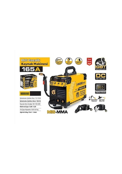 Sgs5167 165a Mıg Gazaltı Kaynak Makinesi, Profesyonel Taşınabilir Endüstriyel