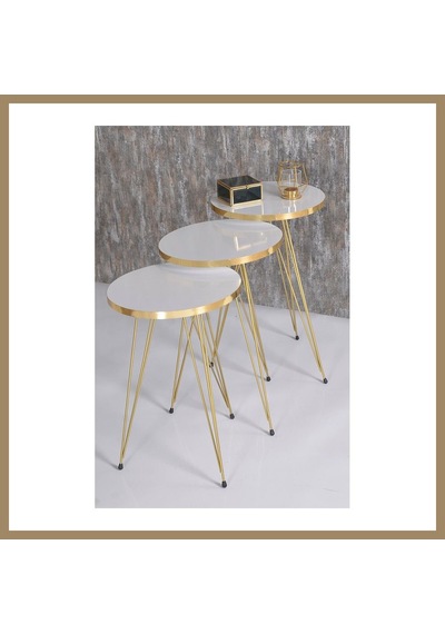 Kahveci.store Gold Tel Zigon Beyaz 3'lü 22