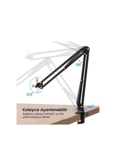 Fifine Cs1 Masa Tipi Mikrofon Standı - Mikrofon Sehpası 35 x 35 CM