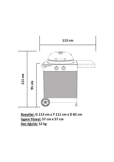 Aygaz Arosa 570 G Tex Yeni Nesil Barbekü - Tekstil Kabin Siyah