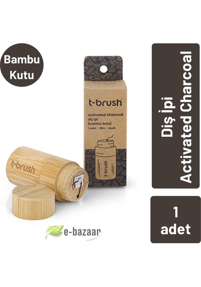 T-Brush Activated Charcoal Bambu Kutu Diş İpi - 30 metre
