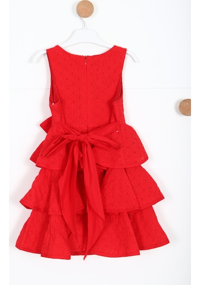 Xo Kids Kız Çocuk Elbise 4-8 Yaş 5899 Kırmızı
