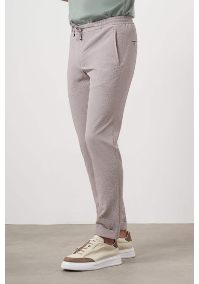 Morven Erkek Taş Polyester İpli Jogger Slim Fit Pantolon Taş