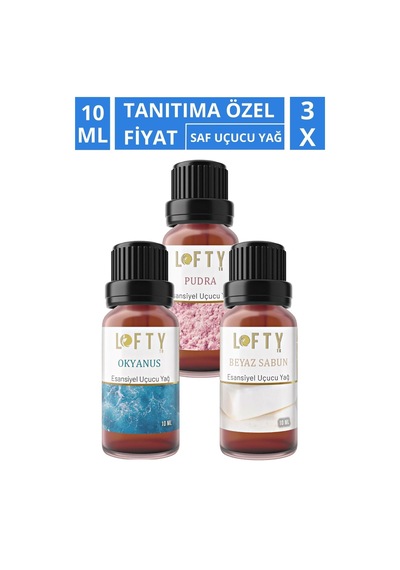 Lofty Pudra Okyanus Beyaz Sabun Uçucu Yağ Buhurdanlık Esansı Oda Kokusu 10 ML