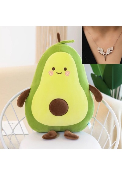 Avokado Pelüş Yastık 50cm Ve Melek Kolye Hediyeli