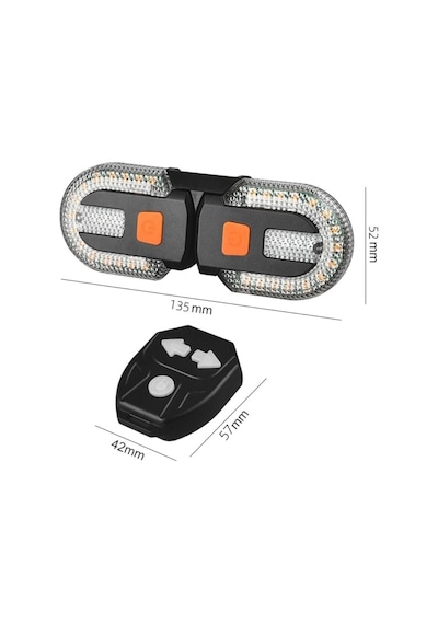 Bisiklet Dönüş Sinyali Şarj Edilebilir Bisiklet Arka Led Uyarı Işığı Uzaktan Kumanda 5 Modlu Genel