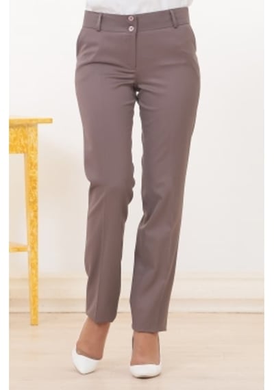 Soralline Kadın Klasik Pantalon 1641 Vizon Cepli,Arkacep Fleto... Vizon
