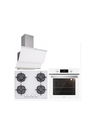 Silverline BO6504W01 - CS5436W01 - 3420 Classy 60 CM Beyaz Cam Ankastre Set