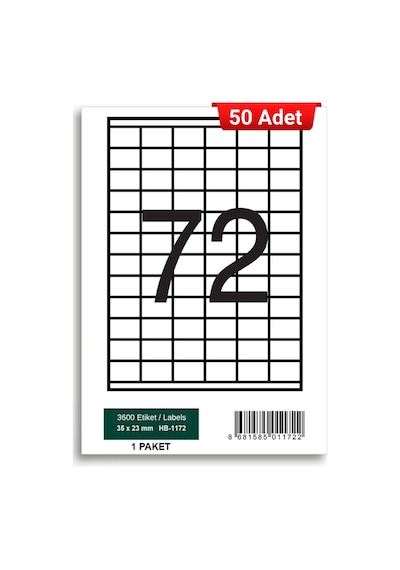 Herboy Hb-1172 35 X 23 Mm A4 Laser Etiket 50 Adet