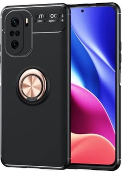 Xiaomi Mi 11i Kılıf Yüzüğü Stant Ve Araç Tutucu Olabilen Şık Esnek Premium Silikon Kapak Ryc/ravel Siyah - Rose Gold