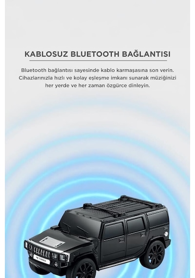 Özel Üretim Bluetooth Hoparlör Araba Tasarımlı D48 Siyah Mini Tasarım Genç Odası