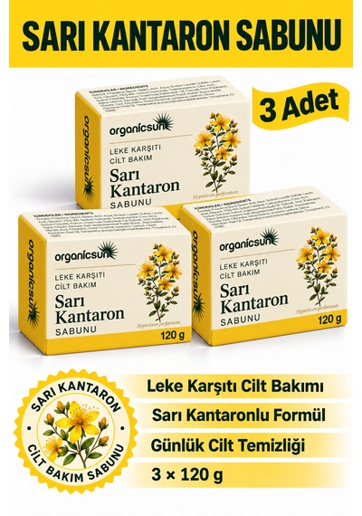 Organicsun Sarı Kantaron Sabunu 120 G X 3 Adet