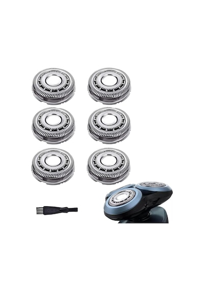 Sh60/72 Philips Norelco Elektrikli Tıraş Makinesi Serisi 6000, Sh60 Yedek Bıçaklar Tıraş Makinesi S6810/82, S6850/85, S6880/81 İçin Tıraş Makinesi Başları, Yükseltilmiş Tıraş Bıçağı 6'li Paket