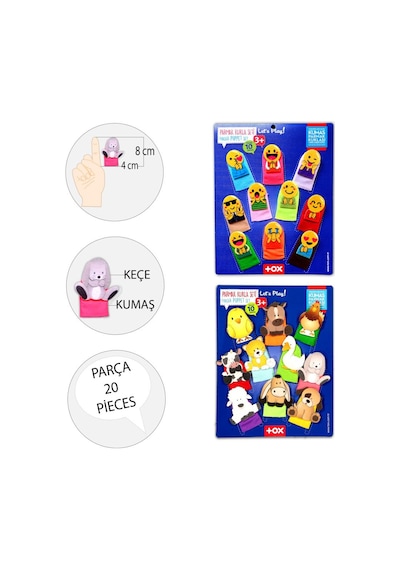 2 Set - 20 Parça Tox Emojiler Ve Evcil Hayvanlar Parmak Kukla T10