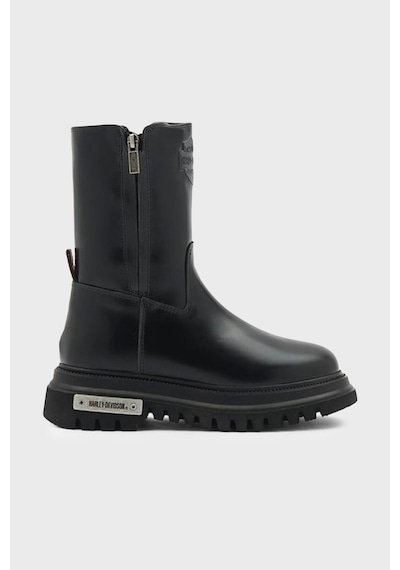 Harley Davidson River Fermuarlı Deri Bot Kadın Bot 026z100026 Ctn Black Deri Siyah