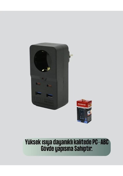 Home Termal Korumalı Priz Otomatik Çocuk Kilidi 4 Usb Type C Diğer