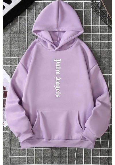 Uyguntarz Unisex Palm Angles Baskılı Sweatshirt Lila
