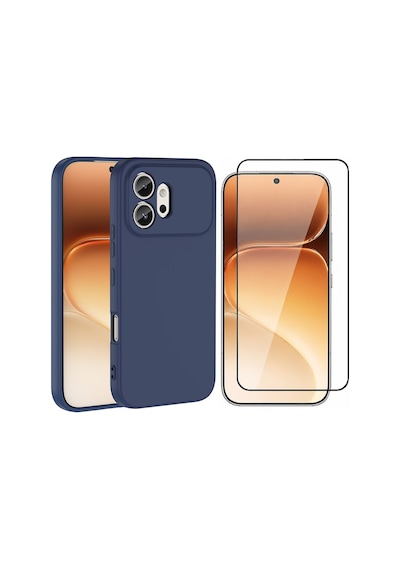 Vendas Honor 600 5g Kılıf Zore Mara Lansman Kapak + Cam Ekran Koruyucu Lacivert