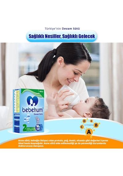 Bebehum 2 Numara Devam Sütü 6-9 Ay 400 gr x 10 Adet
