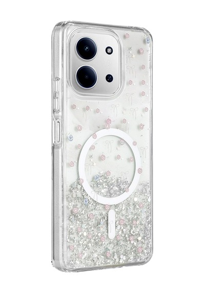 Redmi 15c 4g Kılıf Kamera Korumalı Magsafe Özellikli Simli Şık Misk Kapak Desen 1