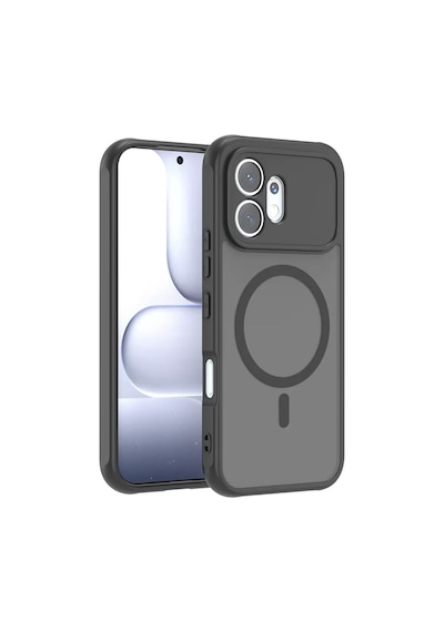 Honor 600 5g Kılıf Arka Yüzey Mat Darbe Emici M-safe Şarj Özellikli Kamera Korumalı Lunex Kapak Siyah