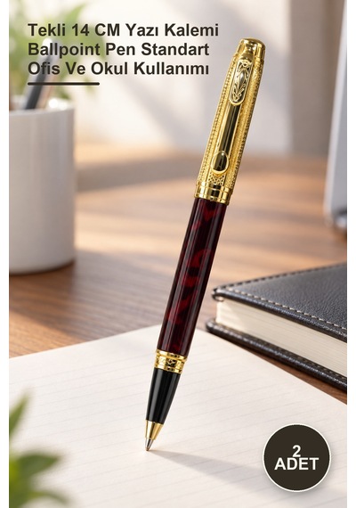2 Adet Tükenmez Kalem Tekli 14 Cm Yazı Kalemi Ballpoint Pen Standart Ofis Ve Okul Kullanımı 1