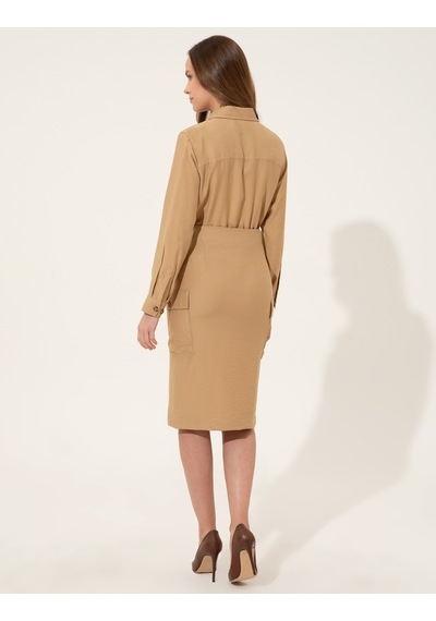 Pierre Cardin Kadın Camel Dokuma Etek 50247481-vr015 Camel