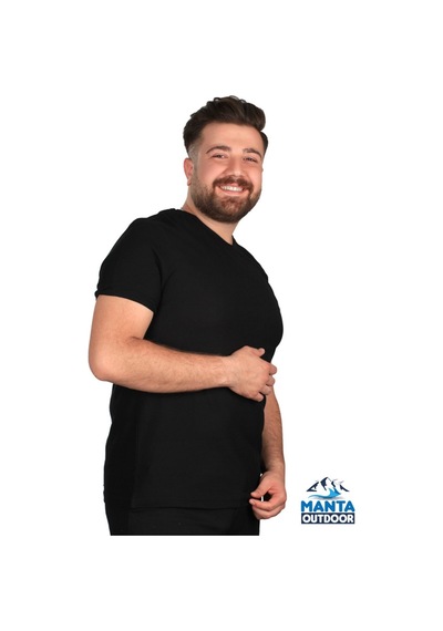 Manta MNT 2387 S. Yaka Erkek T-Shirt-23615 Siyah