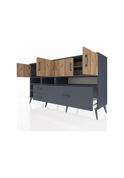 Kronos Konsol 8 Raflı 3 Çekmeceli 4 Kapaklı 176x59x99 Antrasit-ça Antrasit-çam/antrasit Kronos Konsol 8 Raflı 3 Çekmeceli 4 Kapaklı 176x59x99 Antrasit-ça Antrasit-çam/antrasit