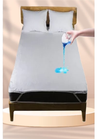 Mycey Çift Kişilik Sıvı Geçirmez Alez 200x220 Cm Micro Kumaş Köşelerinden Lastikli Beyaz