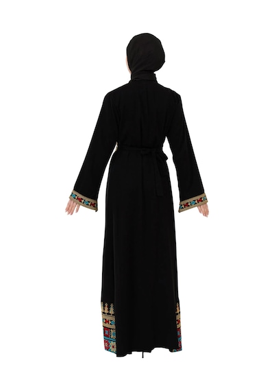 Zaytoon Filistin Nakışlı Lüks Lexus Kumaş Modern Abaya C100064 Çok Renkli
