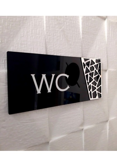 Black Pearl Serisi Silver Wc Yönlendirme Tabelası