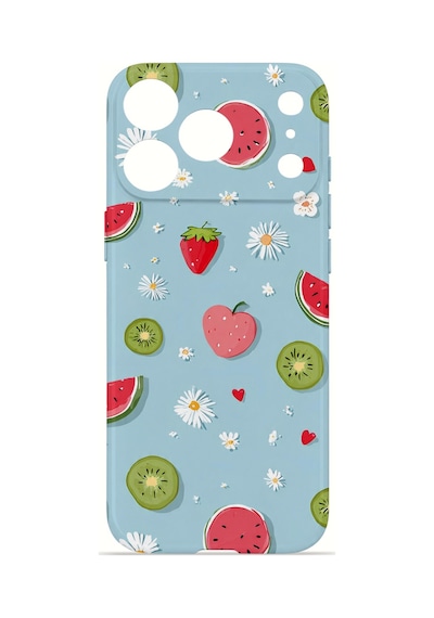 Apple iPhone Uyumlu 17 Pro Max Vorian İnce Kamera Korumalı Mika Kılıf Fruit Confetti Sky Fruit Confetti Sky Mika