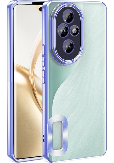 Honor 200 Uyumlu Kılıf Kamera Korumalı Logo Gösteren Zore Omega Kapak -115584 Mavi