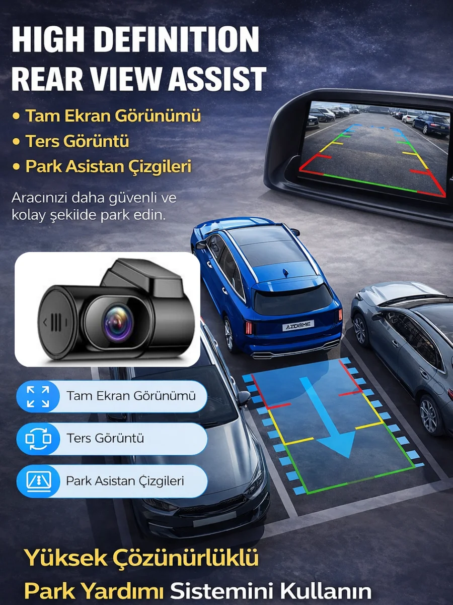 K02 Premium 3 Lens Araç İçi Kamera Wifi Gps 4k Ultra Hd Ön Arka İç Kamera Gece Görüşü Park Modu Dvr 31519350
