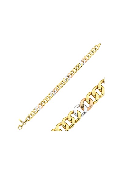 Altın Bileklik Tricolor Tasarım 20 Cm 04615406 Sarı Altın