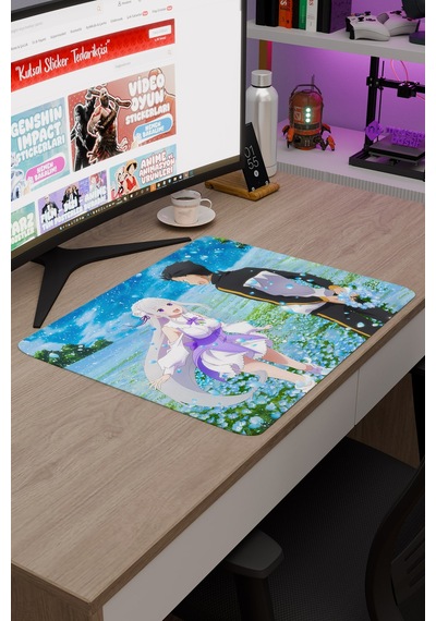 Re Zero Kaymaz Dikişli Kauçuk Oyuncu Mousepad V3 - 48x40 Xl Gaming Mouse Pad Fare Altlığı