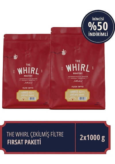 The Whirl Filtre Tanned 423 F Çekilmiş Kahve 1 Kg X 2 Adet Öğütülmüş
