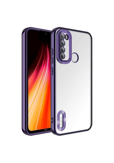 Noktaks - Xiaomi Uyumlu Xiaomi Redmi Note 8 - Kılıf Kamera Korumalı Tatlı Sert Omega Kapak - Derin Mor