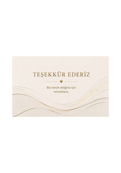 3d Görünümlü Teşekkür Kartı Luxury Wave Serisi 8 X 5 Cm 100 Adet