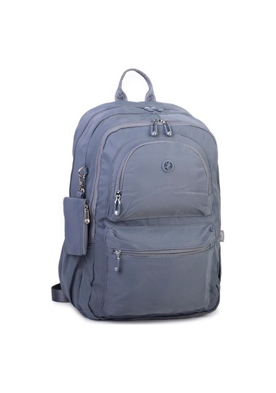 Nas Bag Unisex Büyük Boy Hafif Çok Gözlü Sırt Çantası Gri Gri