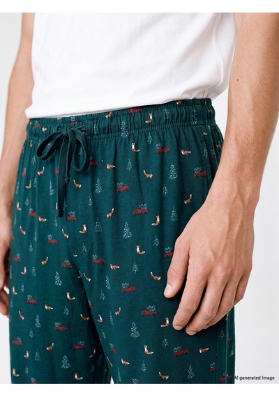 LC Waikiki Lc Waıkıkı Yeşil Yılbaşı Temalı Erkek Pijama Alt