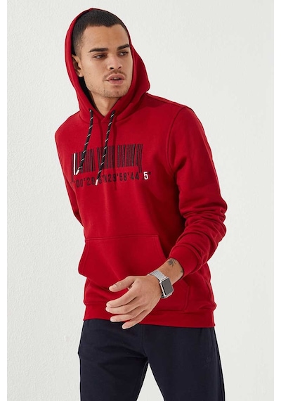 Tommy Life Kırmızı Nakışlı Kanguru Cep Standart Kalıp Kapüşonlu Erkek Sweatshirt - 87839 Kırmızı Tommy Life Kırmızı Nakışlı Kanguru Cep Standart Kalıp Kapüşonlu Erkek Sweatshirt - 87839 Kırmızı